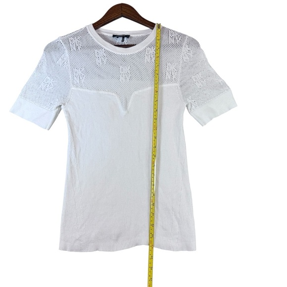 DKNY White Short Sleeve Sweater Top - Picture 2 of 10